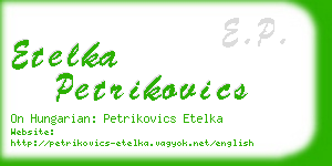 etelka petrikovics business card